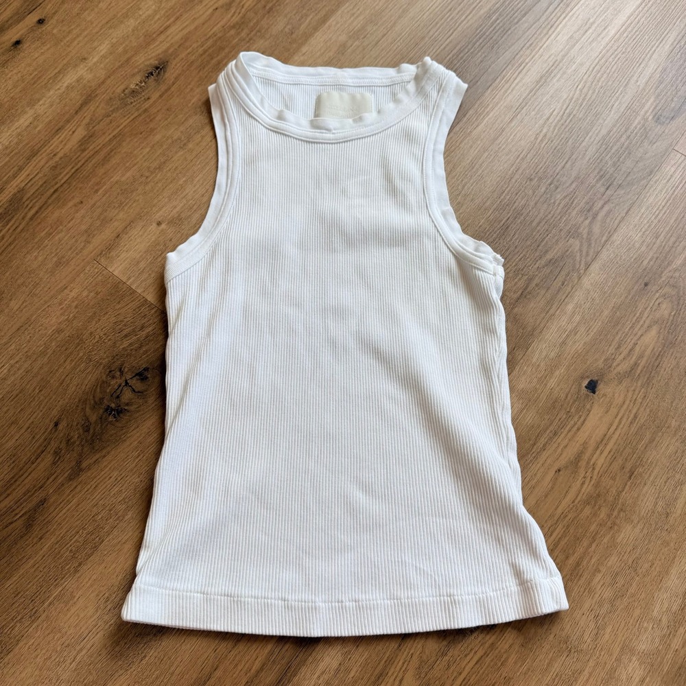Citizens of Humanity White Isabel Ribbed Racerback Tank Top XS